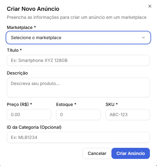 Tela de Anúncios