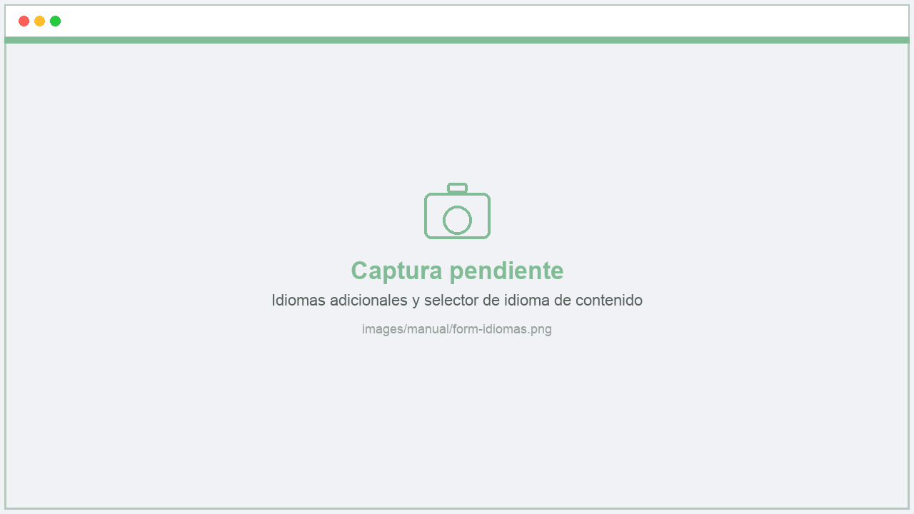 Edición multidioma del formulario