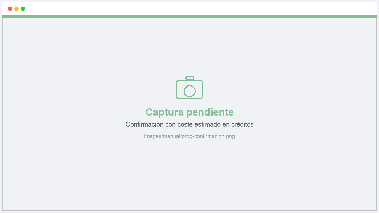 Confirmación de la programación