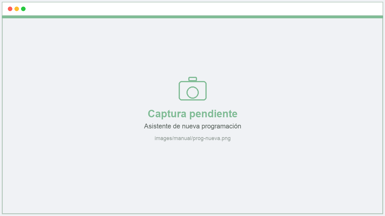 Nueva programación