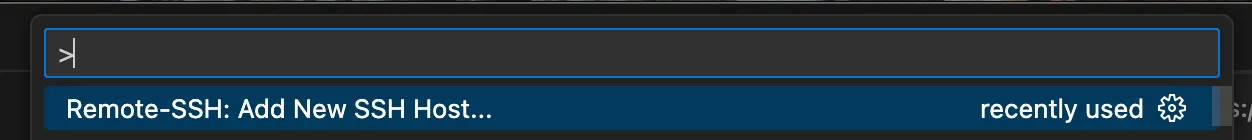 VS Code Command Palette: Remote-SSH Add New SSH Host