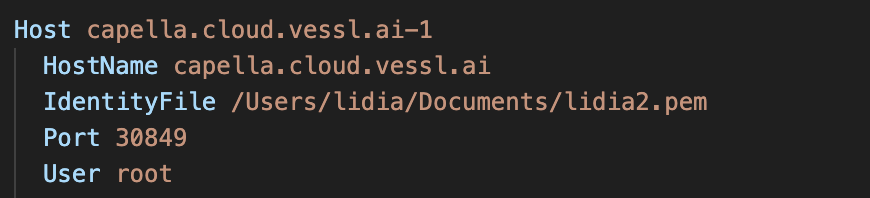 SSH config example with unique Host alias suffix