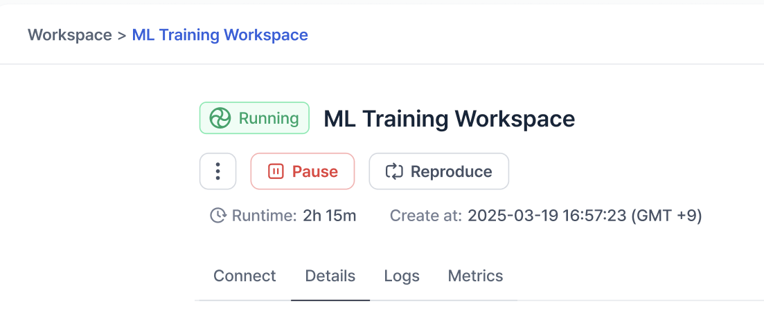 Stop workspace on VESSL.