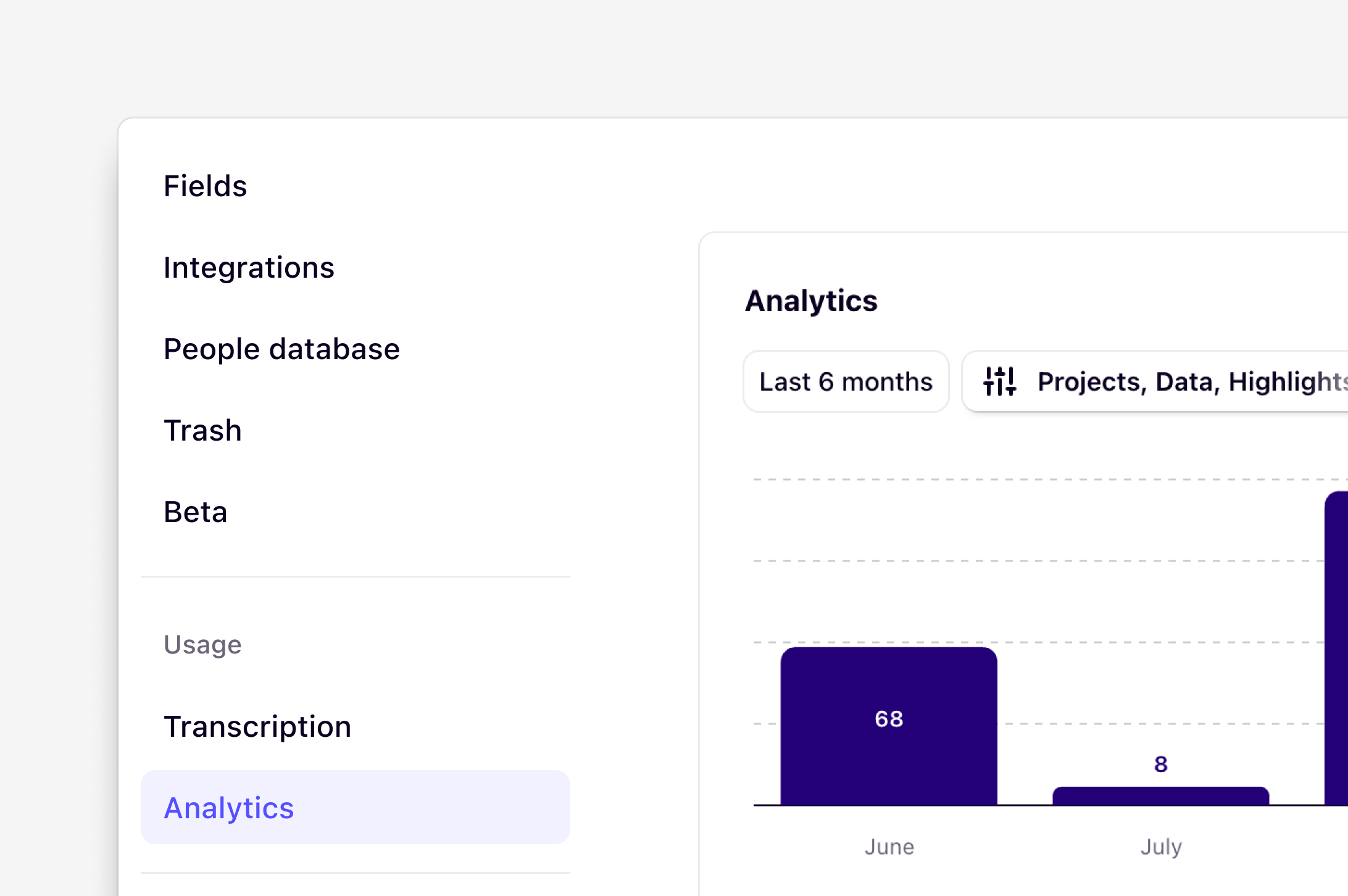 Workspace analytics - Dovetail