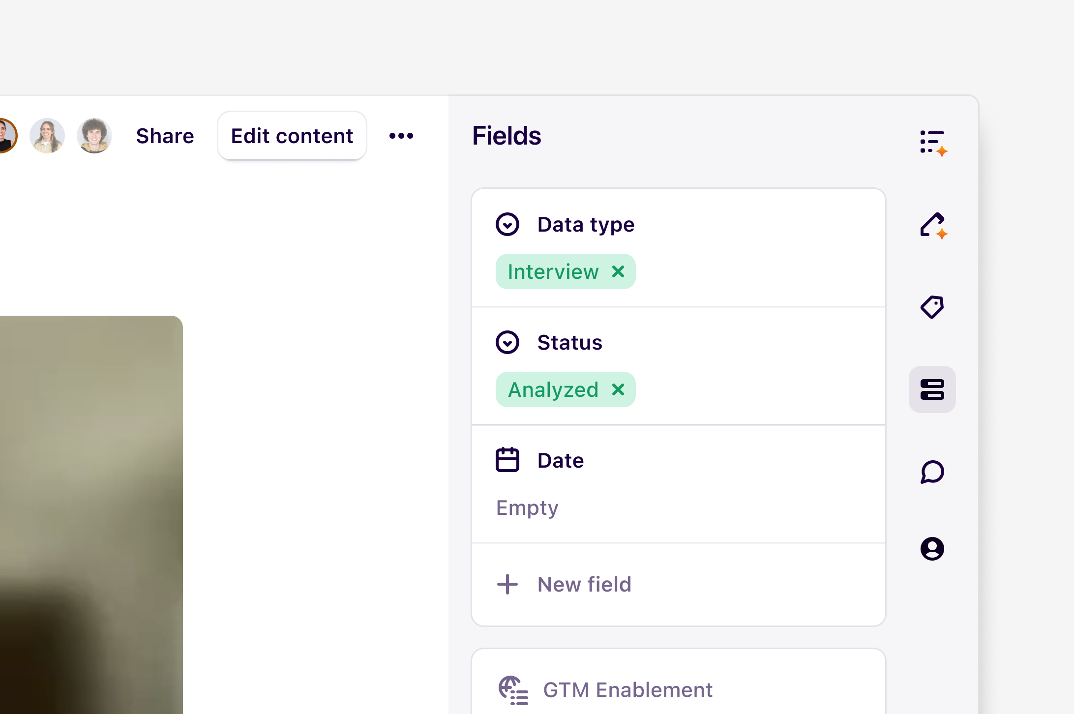 Metadata fields added to project data for sorting and filtering