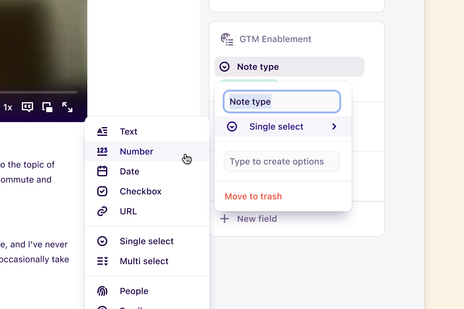 Changing an existing field from text to a select field