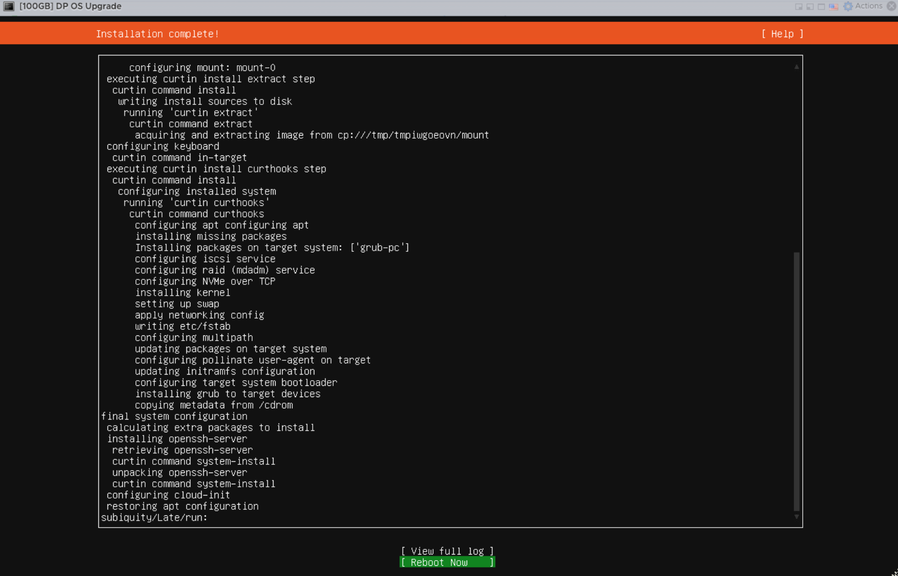Ubuntu installation complete