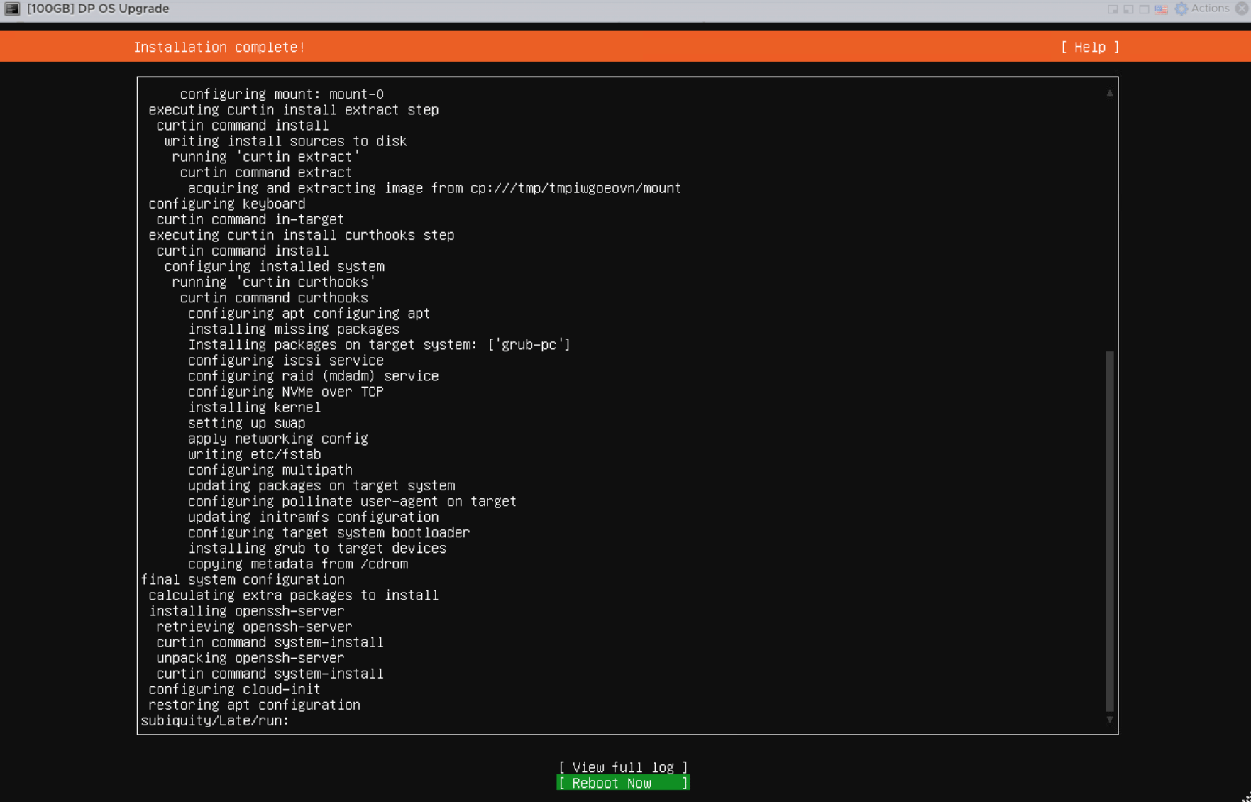 Ubuntu installation complete
