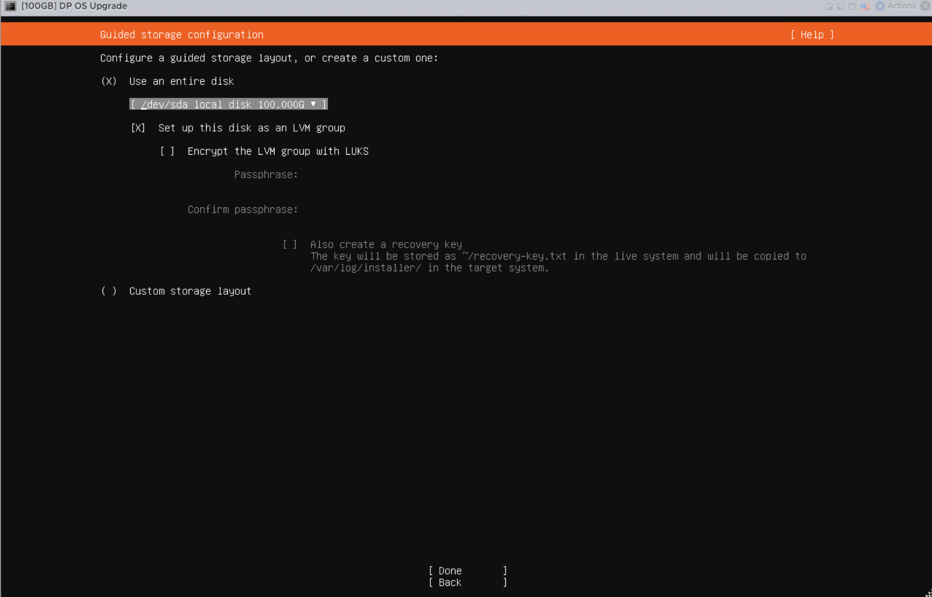 Ubuntu guided storage configuration