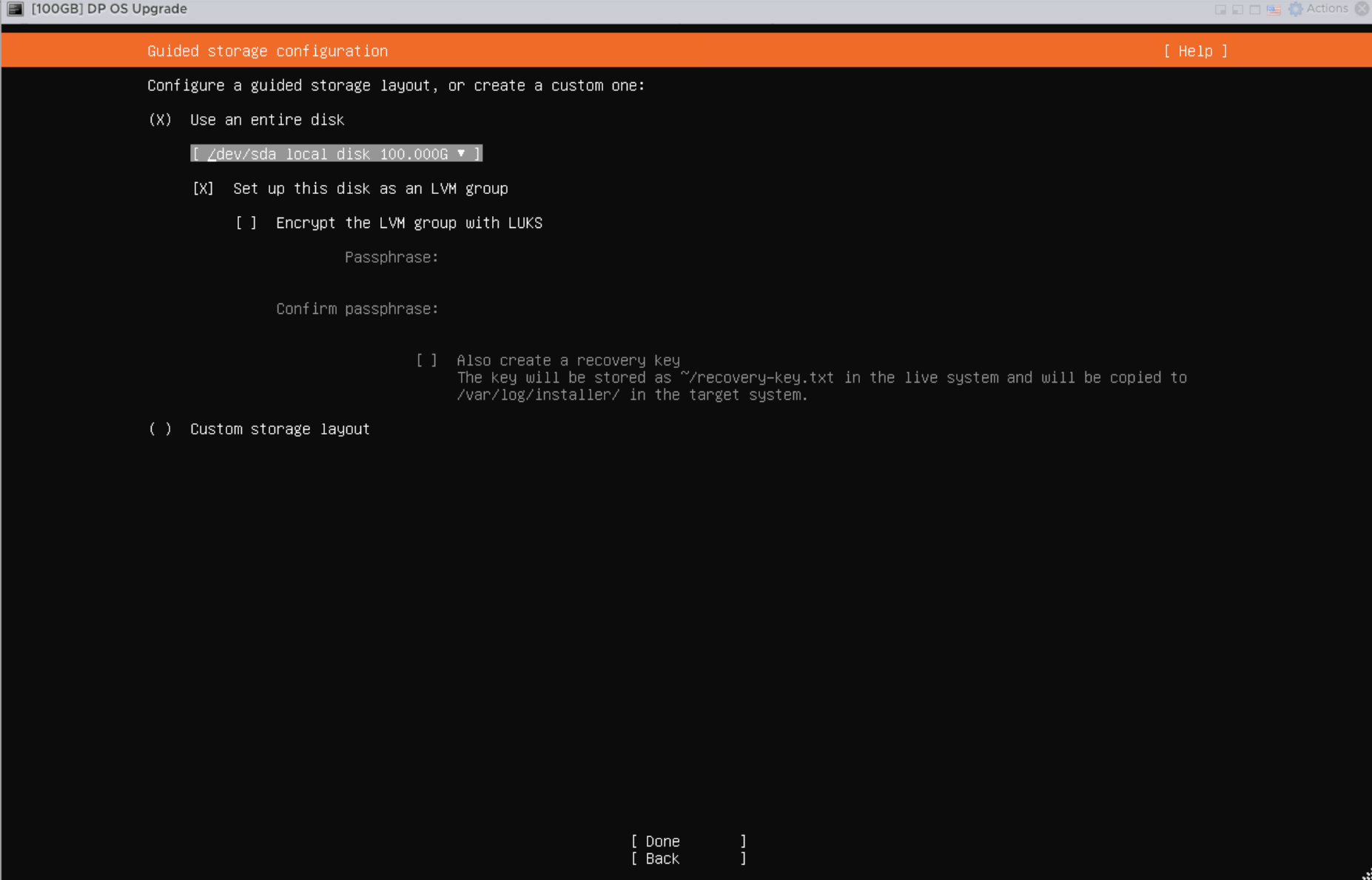 Ubuntu guided storage configuration