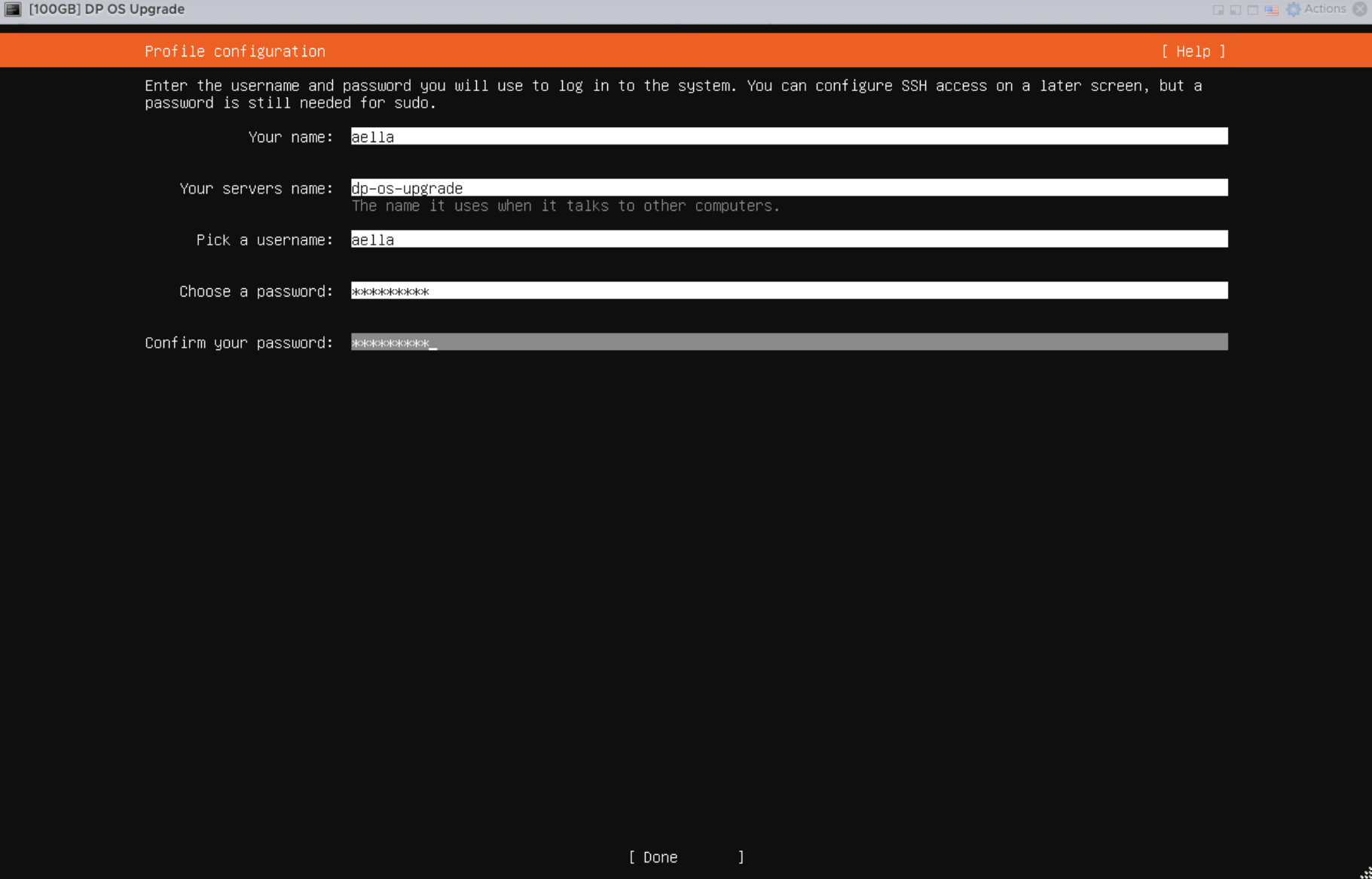 Ubuntu server profile configuration