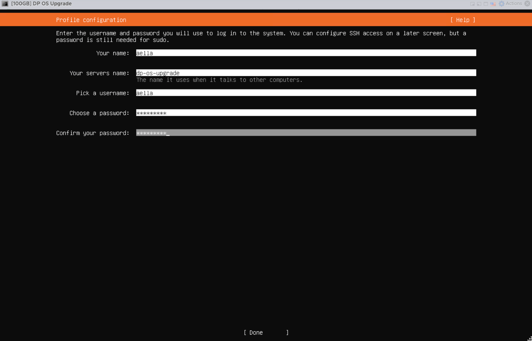 Ubuntu server profile configuration