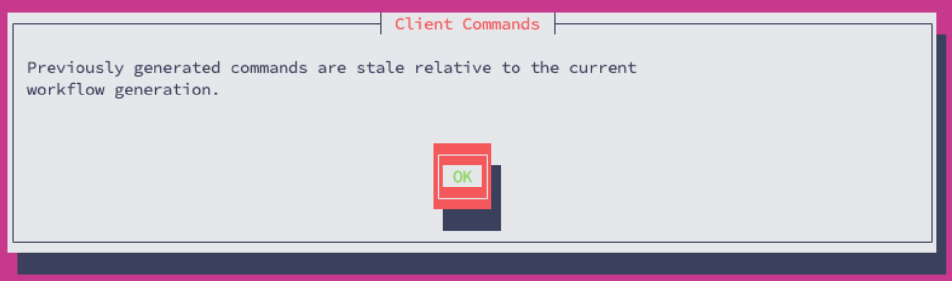 Mirror Manager stale client command warning