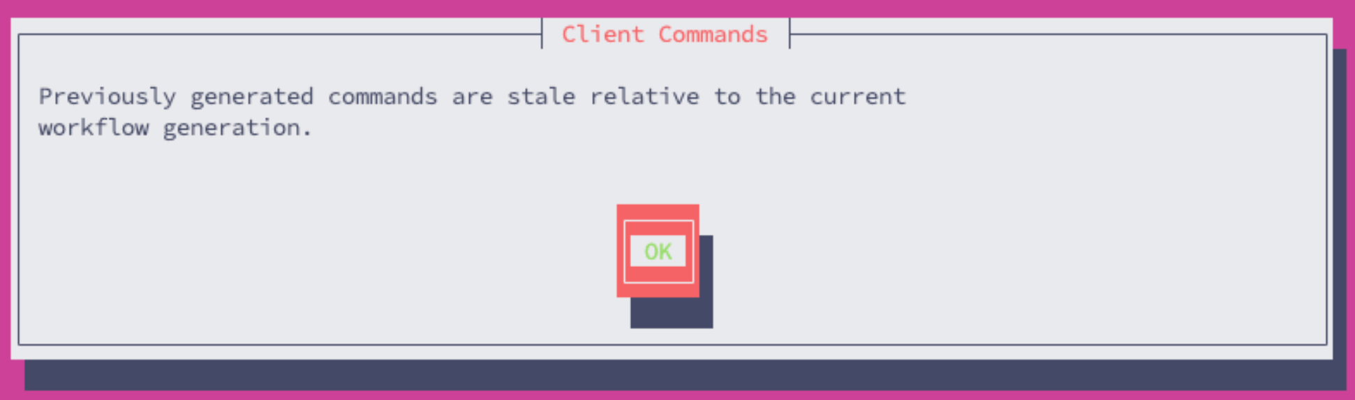 Mirror Manager stale client command warning