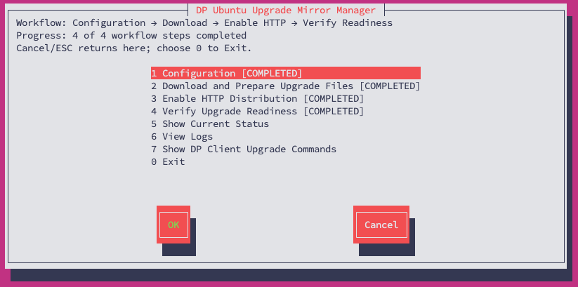 Mirror Manager main menu
