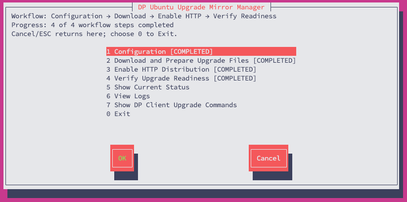Mirror Manager main menu