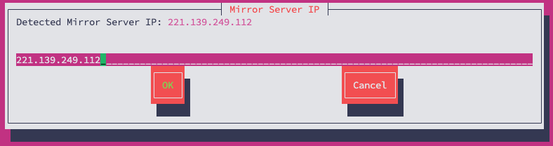 Mirror Server IP configuration