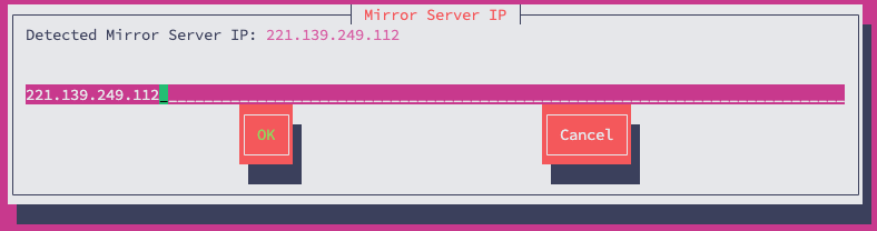 Mirror Server IP configuration