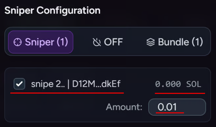Sniper Configuration