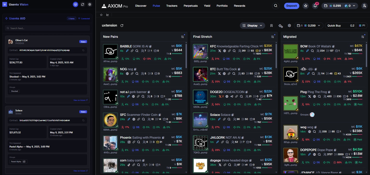 Uxento AIO allows you to easily sidebar Uxento Vision