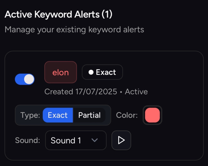 Exact Keyword Detection