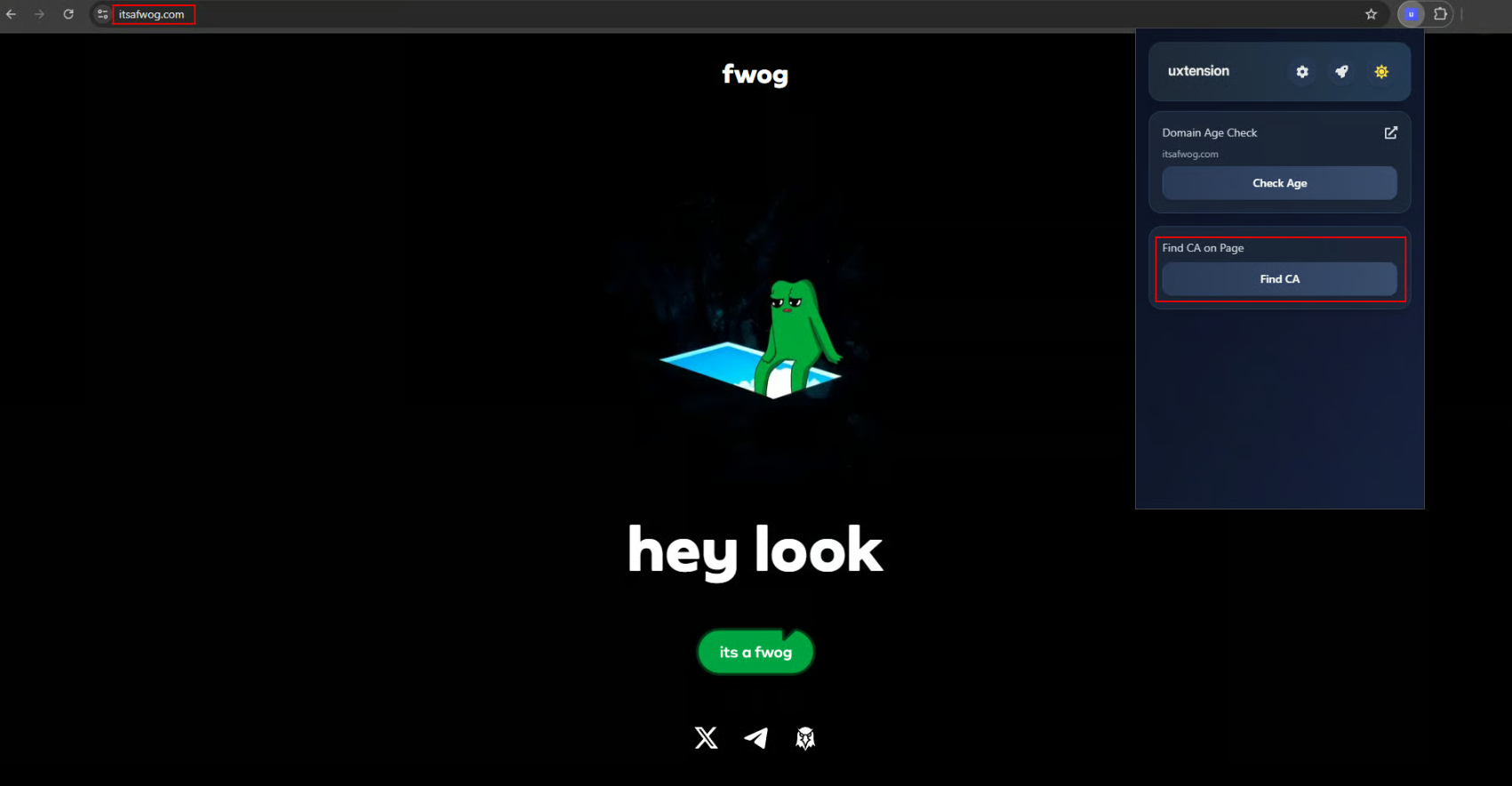 Go on any website, click 'Find CA'