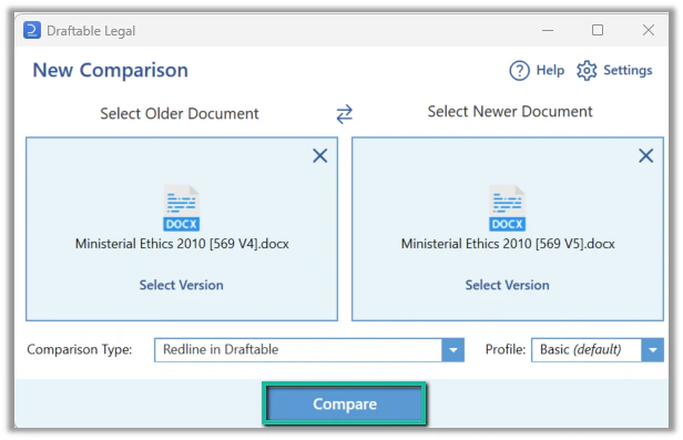Running compares with files from iManage and saving outputs to iManage ...