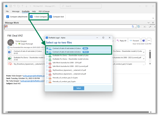 1-Click Compare in outlook.png