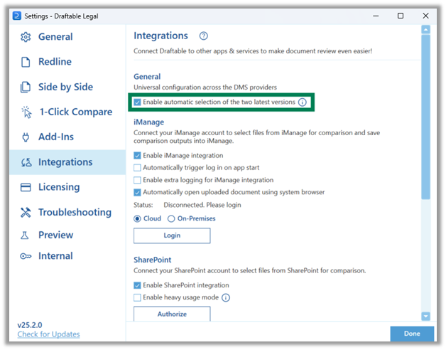 Automtic selection fo the two most recent versions.png