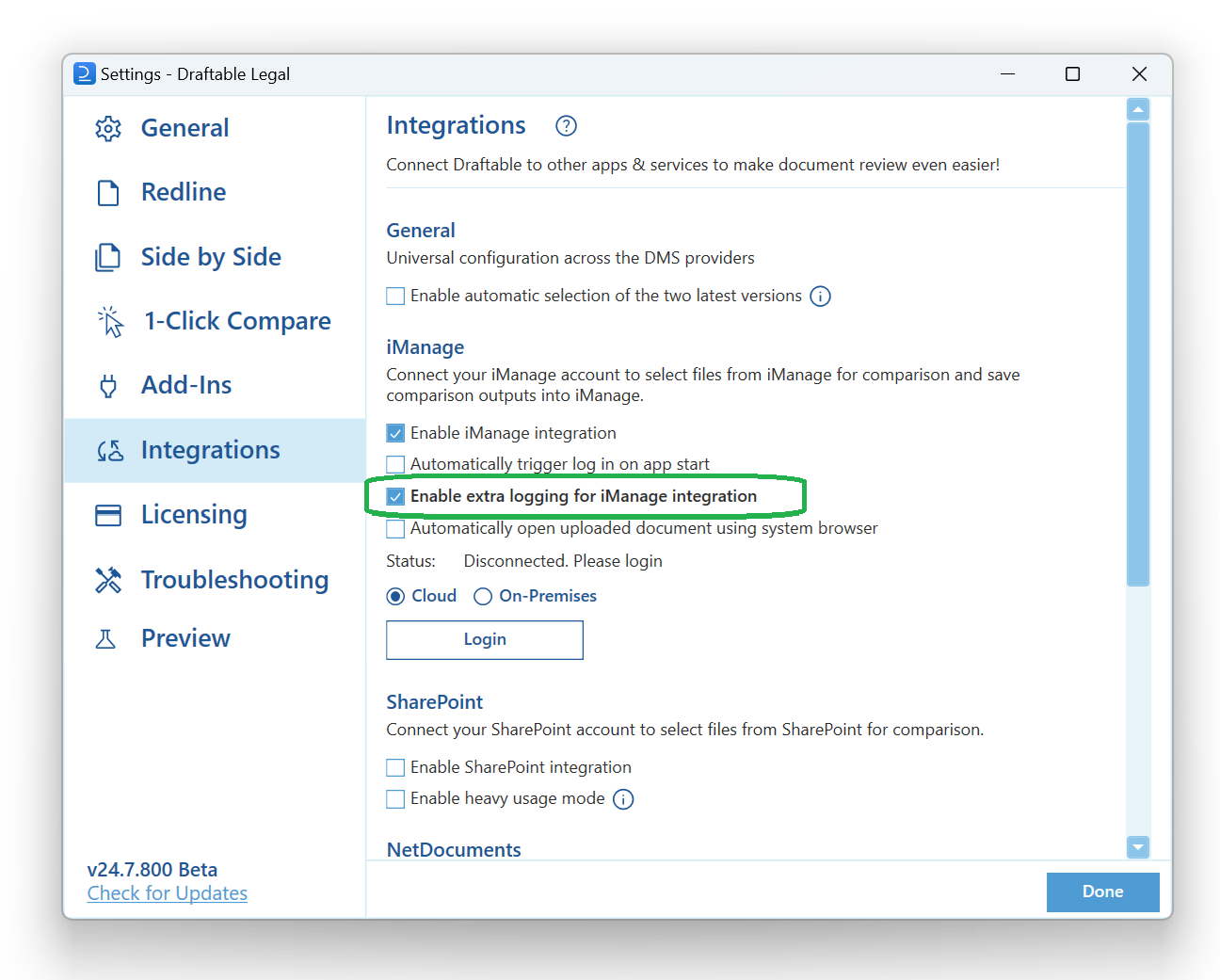Automatically trigger log in setting