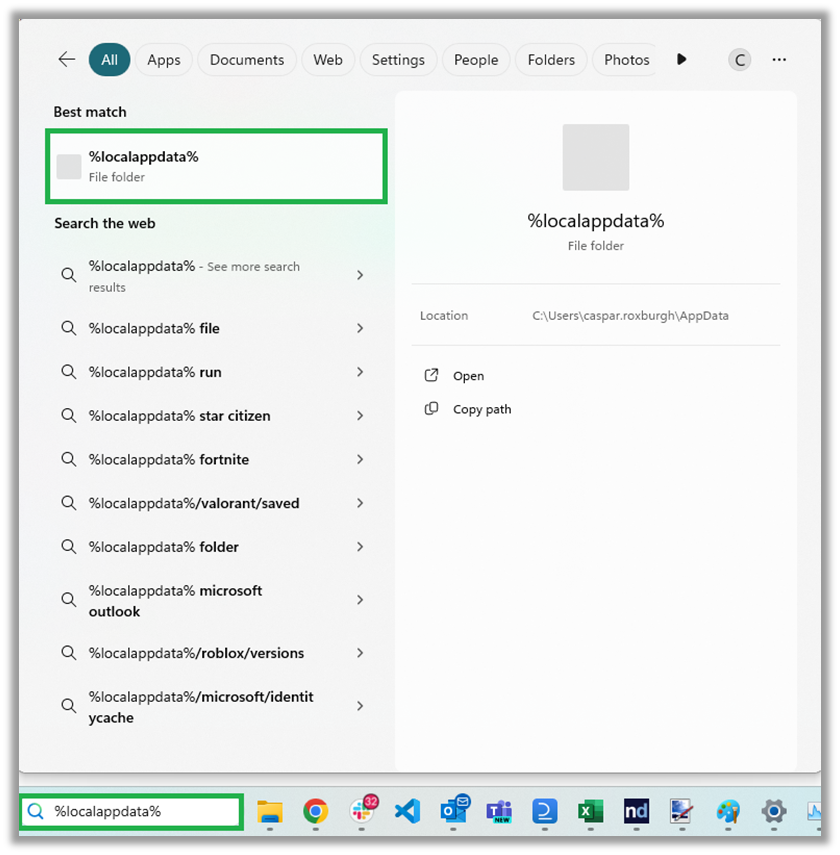 Local AppData folder