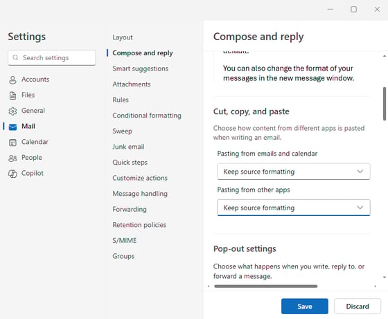 Make “Keep Source Formatting” the default paste option in Outlook (for ...