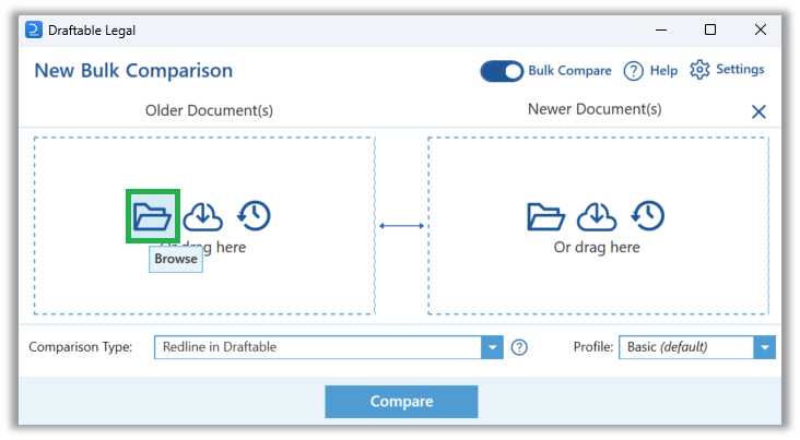 Bulk Compare: How to load and run multiple comparisons at once - Draftable