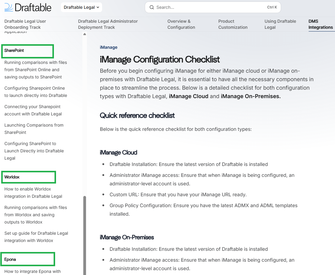 Expanded and collapsed article groups in the sidebar showing how articles are organized.