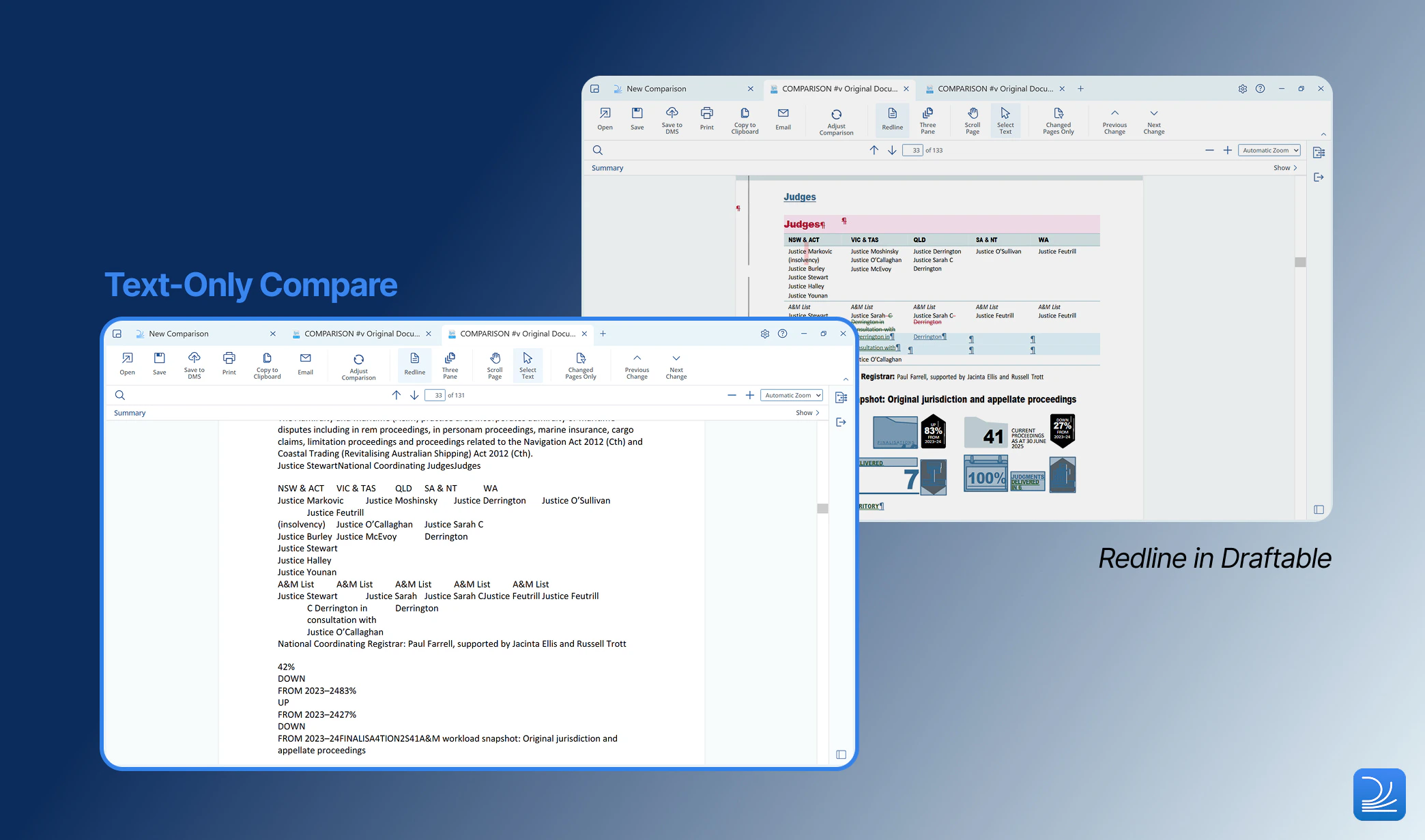 Text Only Compare mode