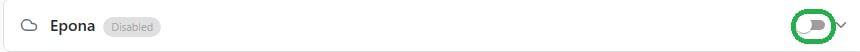 The Epona enable toggle turned on under DMS Connections in Draftable Legal 26.6