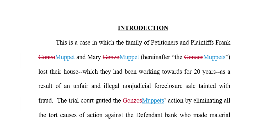 Redline with selected colors