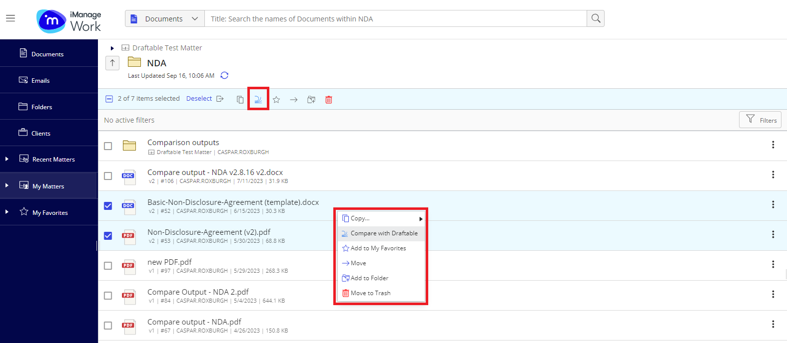iManage Compare with Draftable right click.png