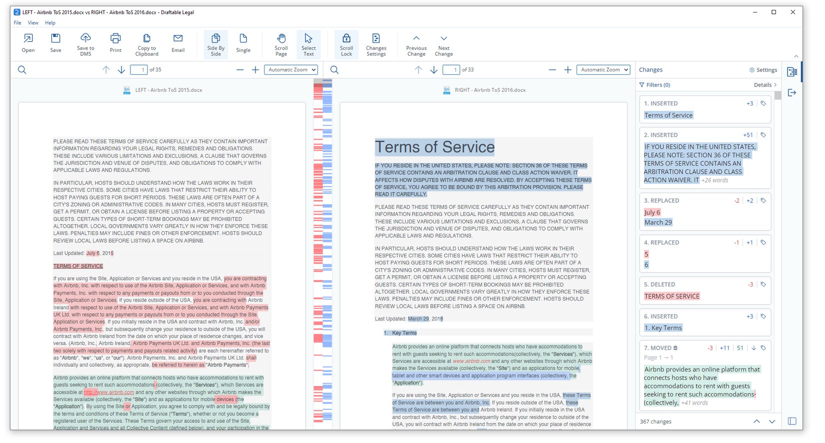 Draftable Pdf Side-by-side comparisons - Draftable