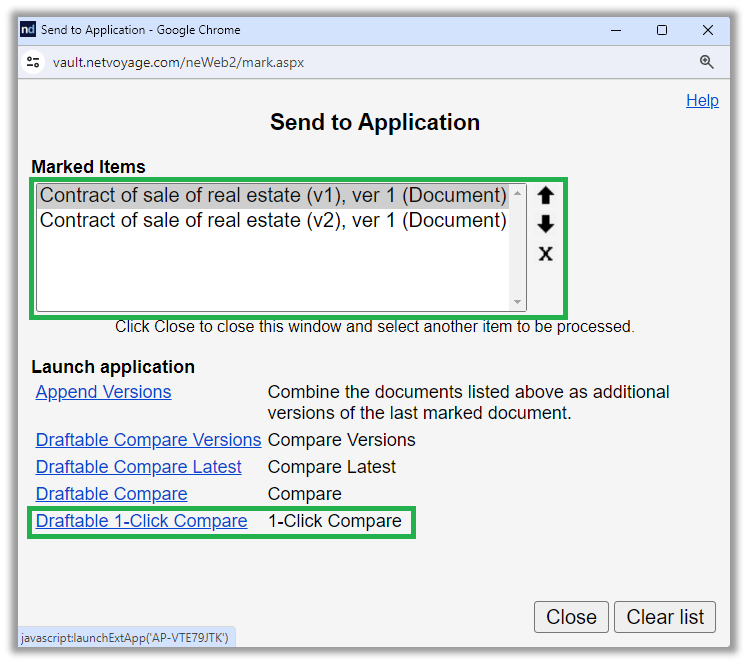 New Click Comparison Using 1-Click Compare to run comparisons with your preferred default ...