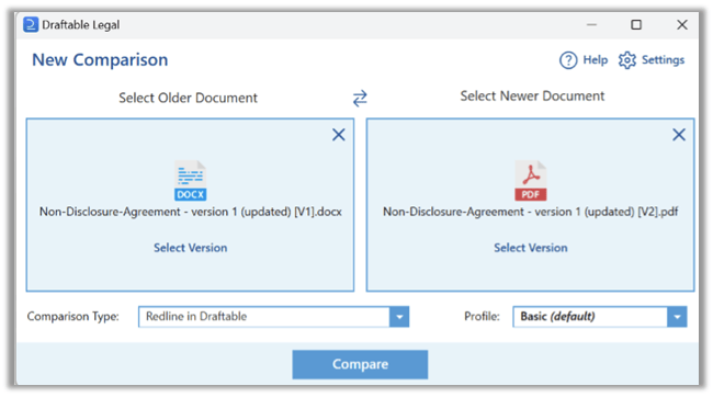 Draftable Running comparisons with files from NetDocuments and saving outputs to ...