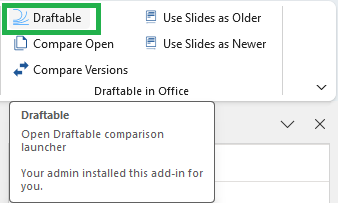 Draftable button tooltip in PowerPoint