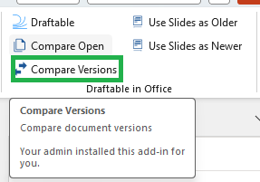 Compare Versions button tooltip in PowerPoint