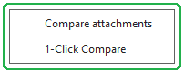 Draftable for Outlook menu with Compare attachments and 1-Click Compare