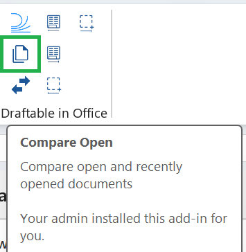 Compare Open button tooltip in Excel