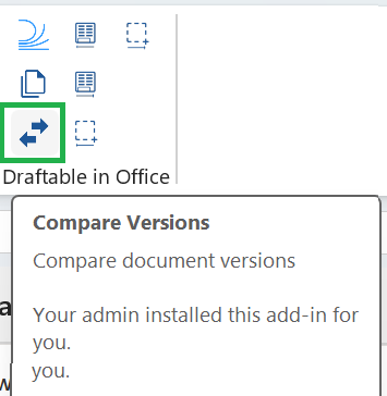 Compare Versions button tooltip in Excel