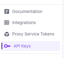 API Keys Section