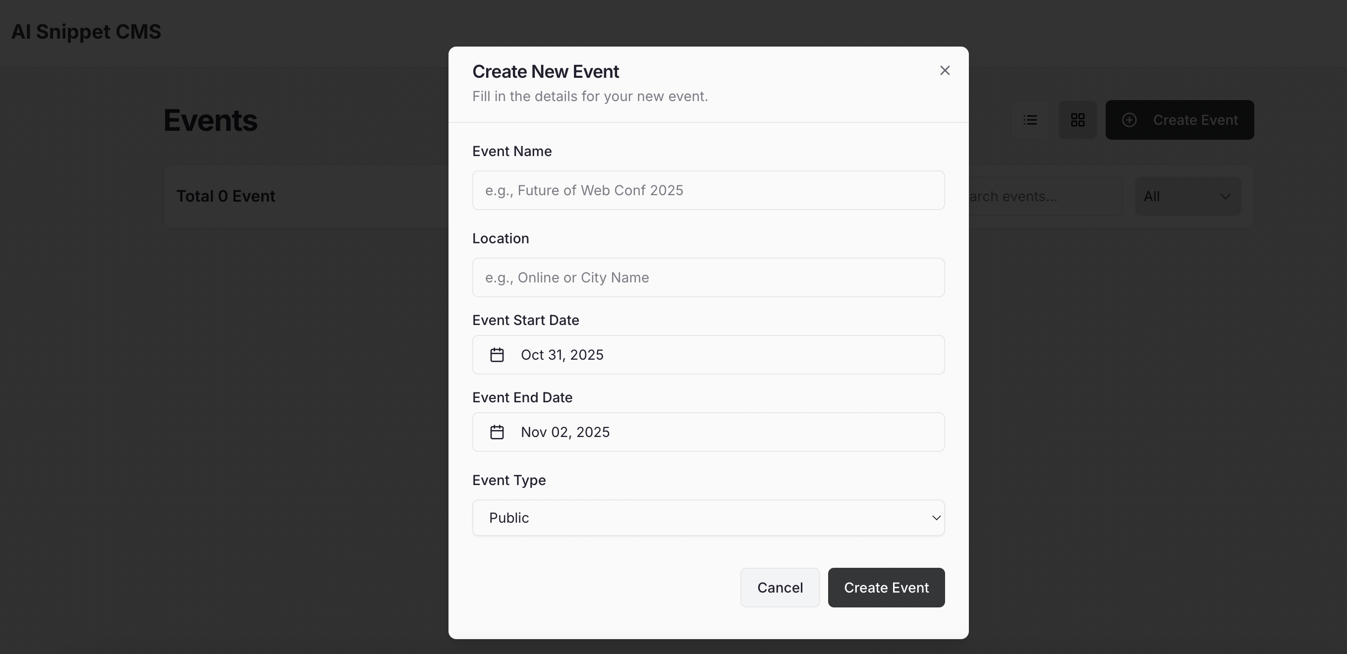 Account Create Event Fields Pn
