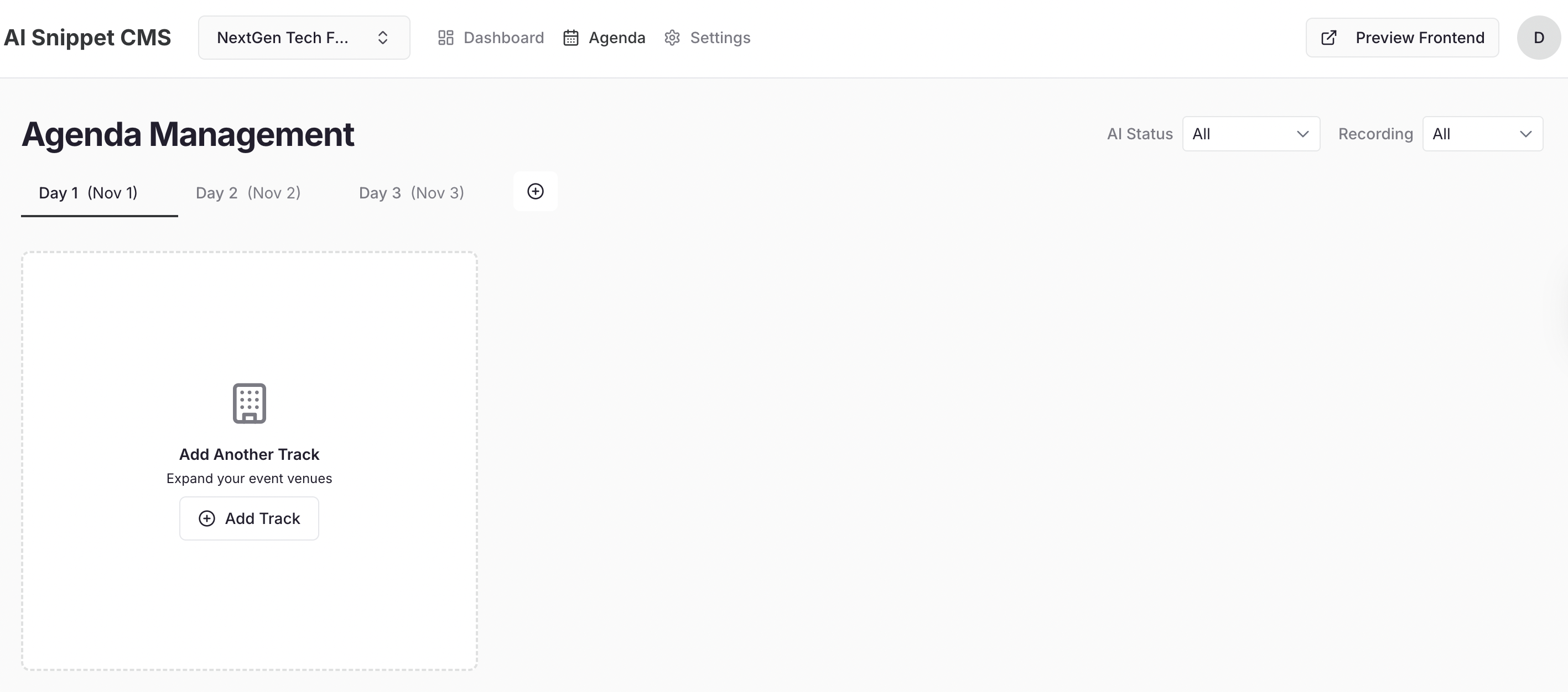 Account Manage Eventdays Pn