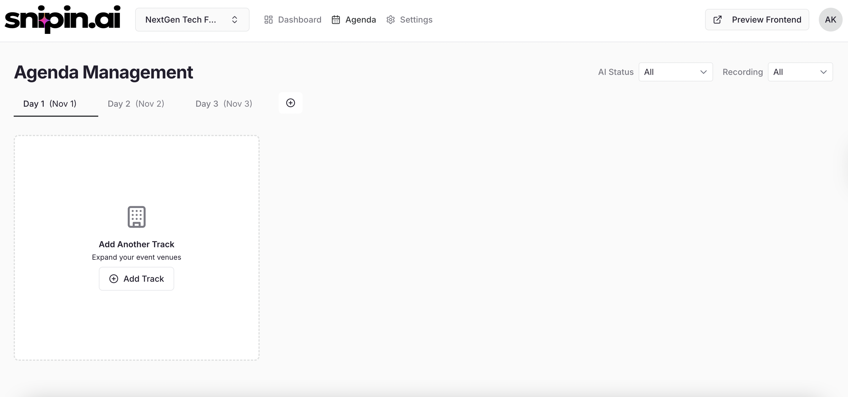 Account Manage Eventdays Pn